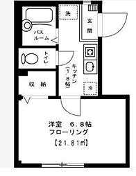 ローズガーデン 1Kの間取図画像