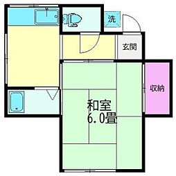 フローレスコーポ 2階1DKの間取り