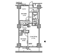 パークアクシス豊洲 2LDKの間取図画像