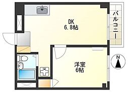 カルム 1DKの間取図画像