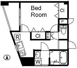 サングレース赤塚Ａ 1階1Kの間取り