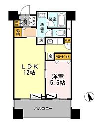 カスタリア荒川 1LDKの間取図画像