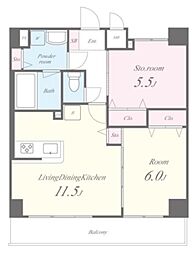 コンフォース堀切 4階1SLDKの間取り