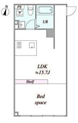trias.N 1階ワンルームの間取り