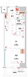 ハーモニーレジデンス東京サウス大塚 1DKの間取図画像