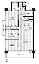 ブランネージュ多摩川 2SLDKの間取図画像