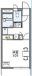 レオパレスグレイス豊栄 1Kの間取図画像
