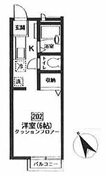 H・Mミヨン 1Kの間取図画像