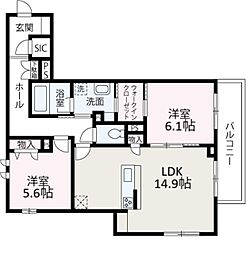 ステラヒルズ 2LDKの間取図画像