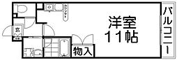 カーサレッジア1 ワンルームの間取図画像