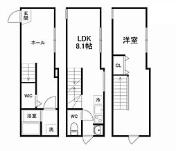 Garden Court四つ木 1階2LDKの間取り