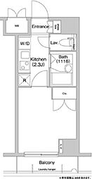 コンフォリア芝浦キャナル 1Kの間取図画像