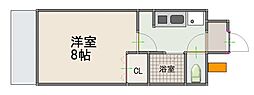 ピアニシオン大橋 1Kの間取図画像