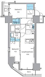 プライムアーバン浅草テラス 2LDKの間取図画像