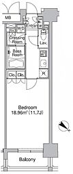 レジディア市ヶ谷2 1Kの間取図画像