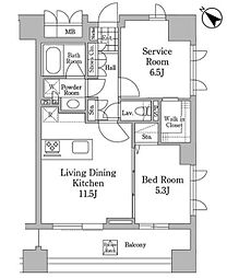 JR山手線 恵比寿駅 徒歩5分の賃貸マンション 5階1SLDKの間取り
