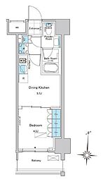 ルフォンプログレ清澄白河プレミア 5階1DKの間取り