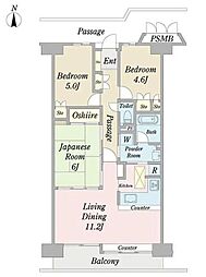 ツインシティ壱番館エトランズ東砂 3LDKの間取図画像