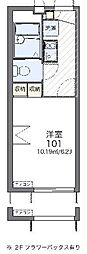 レオパレスハポネス2 1Kの間取図画像