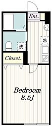Casa Moma矢野口I 1Kの間取図画像