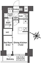 コンフォリア二葉 2階1DKの間取り