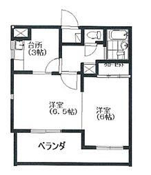 クレッセント椎名町 3階2Kの間取り
