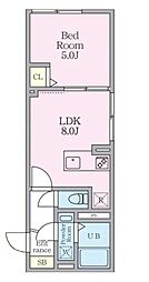 エルファーロ早稲田 1LDKの間取図画像