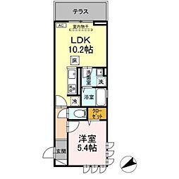 Grand Station宮上II 1LDKの間取図画像
