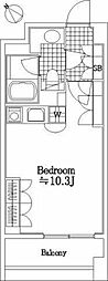 ウィズウィース渋谷神南・N ワンルームの間取図画像