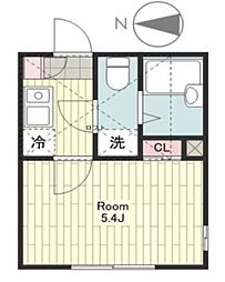 メープルコート 1Kの間取図画像