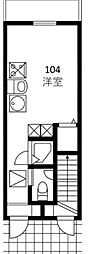 ソルナクレイシア西馬込 ワンルームの間取図画像