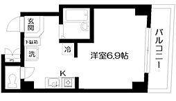 ラコルタ 4階ワンルームの間取り