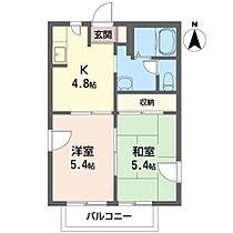 若葉サンデール 201 ｜ 岩手県花巻市若葉町１丁目9-2（賃貸アパート2K・2階・35.00㎡） その2