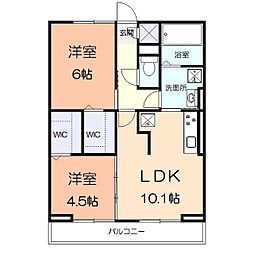シュミート・ヤマカ 2LDKの間取図画像