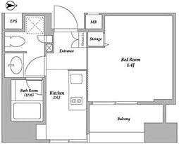 BPRレジデンス蔵前 5階1Kの間取り