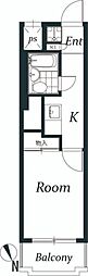 ベル島田 1Kの間取図画像