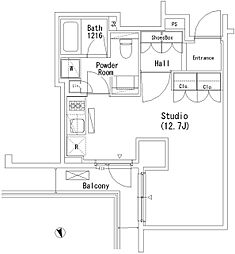 パークアクシス代官山 3階ワンルームの間取り