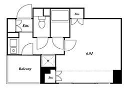ラング・タワー京橋 1Kの間取図画像