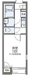 レオネクストフォーレスト 1Kの間取図画像