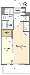 フュージョン池袋ウエスト 1DKの間取図画像