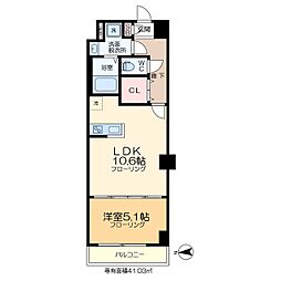 アルファコート西新井 5階1LDKの間取り