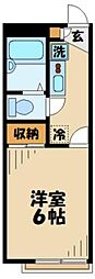 レオパレスアゼリア 1Kの間取図画像