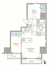 VISTA西早稲田 2階2LDKの間取り