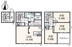 クレールムサシ 3LDKの間取図画像