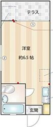 ハイムれんが坂B ワンルームの間取図画像