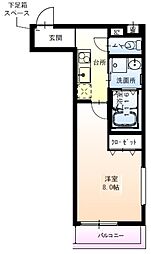 フジパレス平野上町2番館 1Kの間取図画像