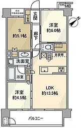 エクセレントシティ押上 2SLDKの間取図画像
