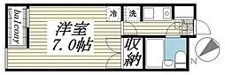 メゾン・ド・アンピール 1Kの間取図画像