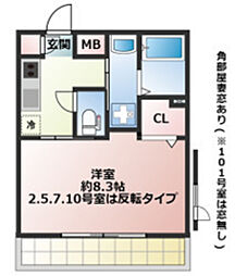 プロスペリタ大宮N 1Kの間取図画像