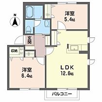 グランバリエＢ 202 ｜ 青森県八戸市大字長苗代字前田88-3（賃貸アパート2LDK・2階・54.80㎡） その2